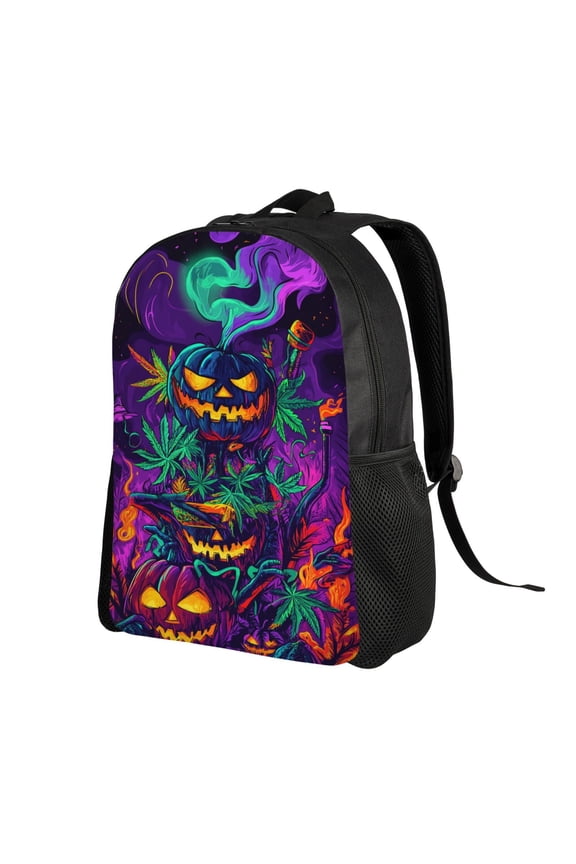 Halloween Skull Witch Backpack Double Shoulder Backpack Durable, Spacious, Ergonomic Design for Travel, Work & Outdoor Use