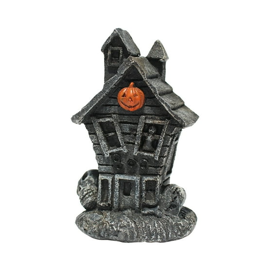 Halloween Skull Wooden House Night Light, Spooky Skull Witch Decoration with LED Light for Home, Party, and Holiday Décor