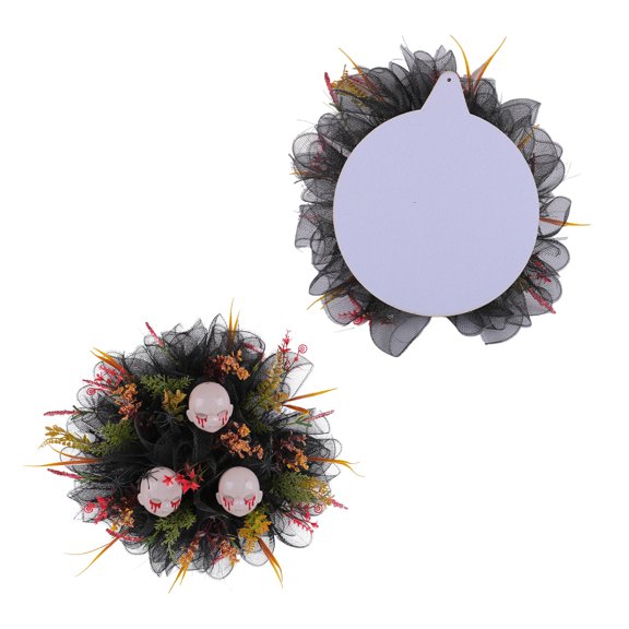 Halloween Skull Wreath Halloween Wreath for Front Door Garden, Artificial Skull Wreath for Inside Outside Decorations