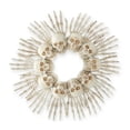 thumbnail image 1 of Halloween Skull Wreath with Skeleton Hand Bones, Spooky Gothic Artificial Golden Eyes Skeleton Bone Wreath, Front Door Wall Porch Hanging Decor for Halloween Party House Indoor Outdoor Decorations, 1 of 6