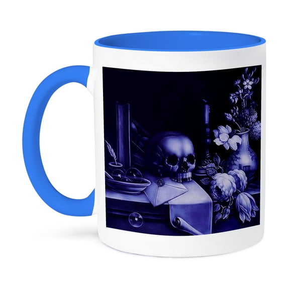 3dRose, Halloween Skulls, 15oz Two-Tone Blue Mug