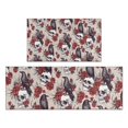 thumbnail image 1 of Halloween Skulls Ravens and Roses Kitchen Rugs Sets Of 2,Anti Fatigue Kitchen Mat Rugs Non Slip Washable,Decorative Kitchen Floor Mats for Kitchen,Sink,Laundry,17"x30"+17"x47", 1 of 7