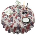 thumbnail image 1 of Halloween Skulls Ravens and Roses Round Tablecloth 60"x60",Wrinkle Wipeable Table Cloth for Kitchen Dining Room Picnic Patio Party, 1 of 6