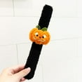 thumbnail image 1 of Halloween Slap Bracelets, Fluffy Bracelet Pumpkin Ghost Bat Cat Wristband for Kids Trick or Treat Bag Filler Party Favors Supplies, 1 of 3