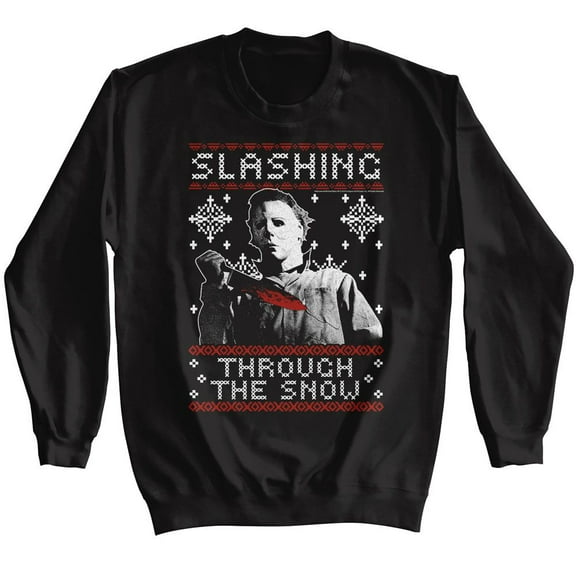 Halloween Slashing Through The Snow Sweatshirt, Black, Large