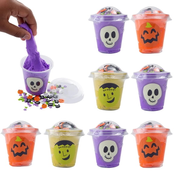Halloween Slime Putti with Clay Confetti Pieces 8 pc