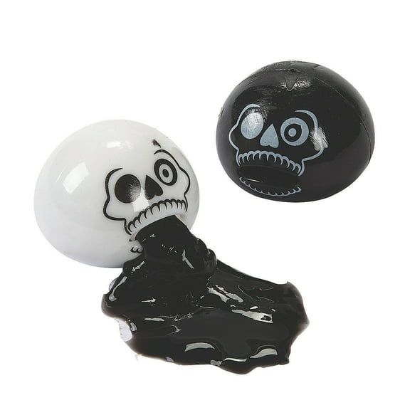 Halloween Slime Sucker Skulls - Party Favors - 12 Pieces