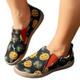 thumbnail image 1 of Halloween Slip on Loafers for Women Pumpkin Ghost Witch Print Canvas Casual Walking Flats Shoes Fashion Sneakers, 1 of 6