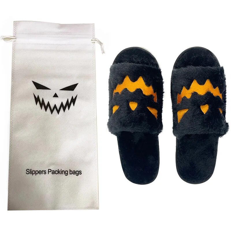 Halloween Slippers Spooky Slides Jack O Lantern Pumpkin Slippers Women ...