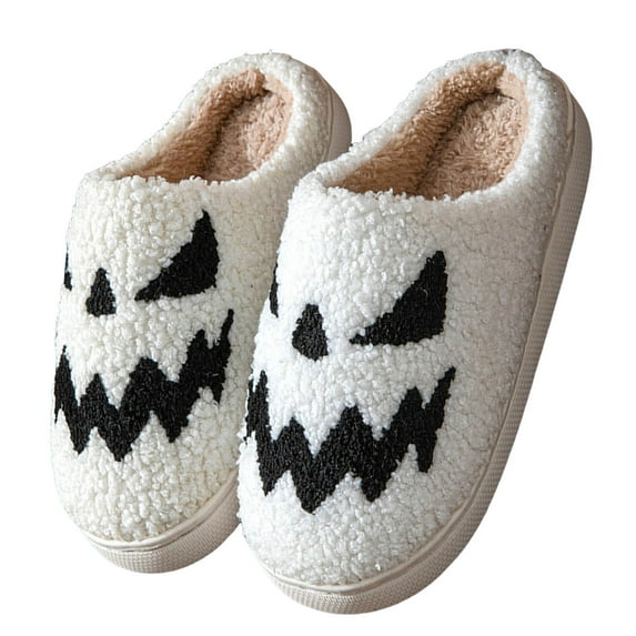 Halloween Slippers for Women Men Cute House Bedroom Slip on Shoes Memory Foam Indoor Outdoor Couple Slippers Gifts