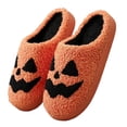 thumbnail image 1 of Halloween Slippers for Women Men Cute House Bedroom Slip on Shoes Memory Foam Indoor Outdoor Couple Slippers Gifts, 1 of 6