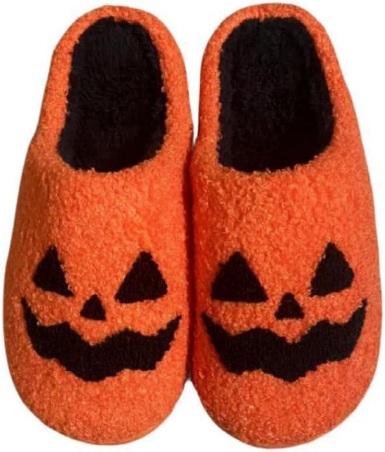 Halloween Slippers for Womens Mens, Pumpkin Slippers for Women, Spooky ...