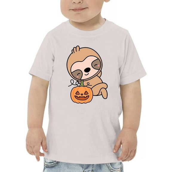 Halloween Sloth And Pumpkin T-Shirt Toddler -Image by Shutterstock,  2 Toddler