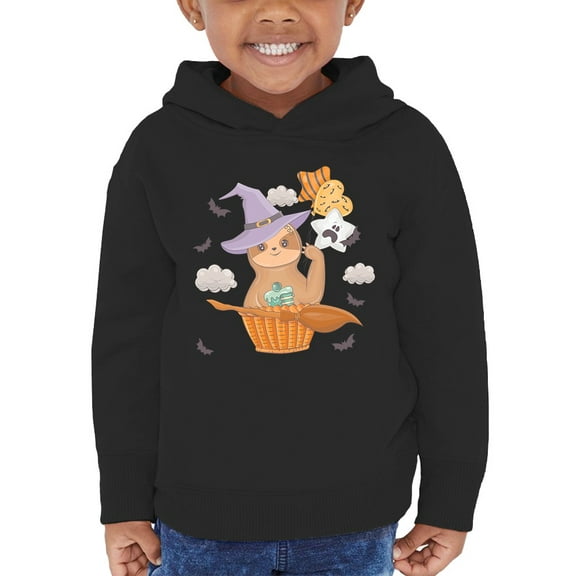 Halloween Sloth W Broom Hoodie Toddler -Image by Shutterstock,  4 Toddler