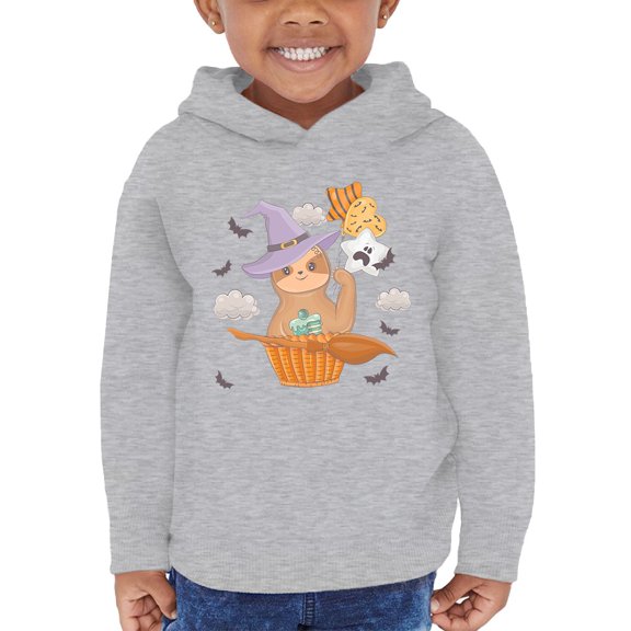 Halloween Sloth W Broom Hoodie Toddler -Image by Shutterstock, 4 Toddler