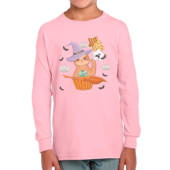 Halloween Sloth W Broom Long Sleeve Toddler -Image by Shutterstock, 5 Toddler