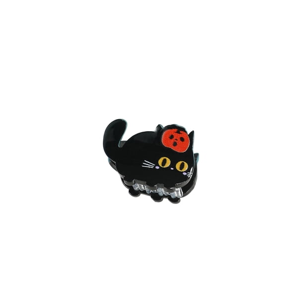Halloween Small Black Cat Pumpkin Shark Hair Claw Clip Cute Funny Front Side Hair Claw Halloween Themed Hair Accessories 1 Pack Hair Clips for Women Girls Halloween Costume Party Decorations