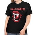 thumbnail image 1 of Halloween Smile Halloween T Shirts for Women Plus Size 1X 2X 3X 4X 5X Scary Halloween Costumes for Plus Size Women, 1 of 7