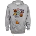 thumbnail image 1 of Halloween Smileys Beer Holder Tailgate Hoodie Sweatshirt Unisex Large Oxford, 1 of 4
