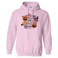 thumbnail image 1 of Halloween Smileys Hoodie Sweatshirt Unisex Small Pink, 1 of 5