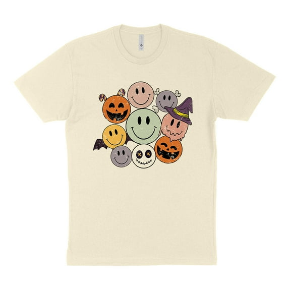 Halloween Smileys Shirt Unisex 4X-Large Natural