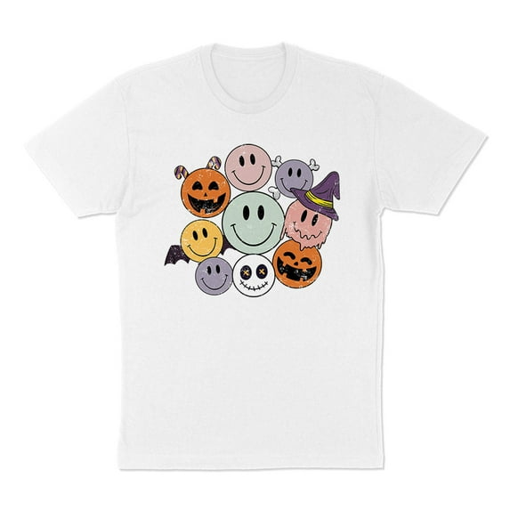 Halloween Smileys Shirt Unisex Large White