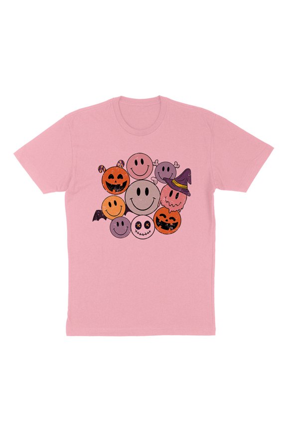 Halloween Smileys Shirt Unisex Small Pink