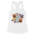 thumbnail image 1 of Halloween Smileys Tank Top Fitted Racerback Women's Large White, 1 of 5