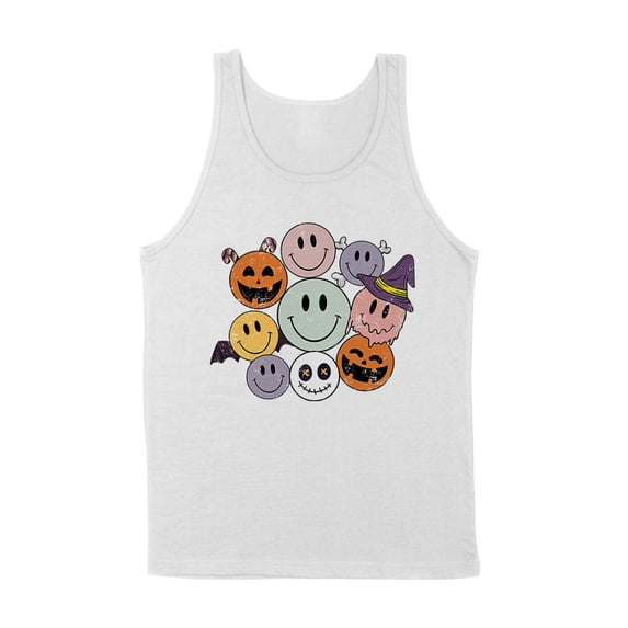 Halloween Smileys Tank Top Unisex Large White