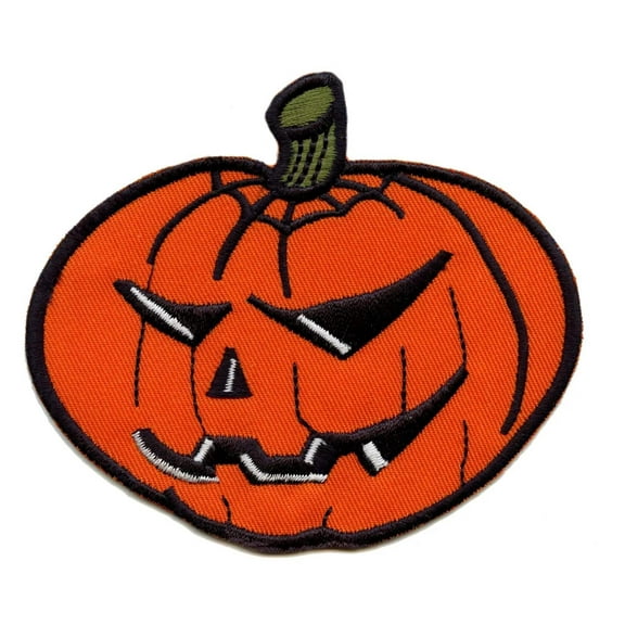 Halloween Smiling Jack-O-Lantern Pumpkin Iron On Patch