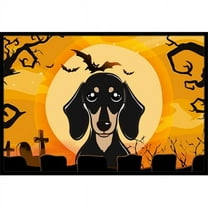 Halloween Smooth Black And Tan Dachshund Indoor & Outdoor Mat, 18 x 27 in.