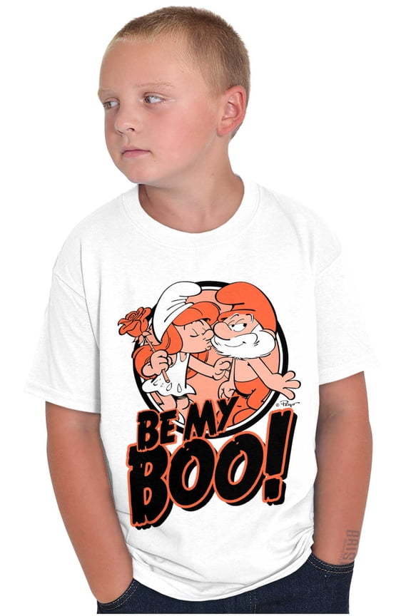 Halloween Smurfs Couple Be My Boo Crewneck T Shirts Boy Girl Teen Brisco Brands L
