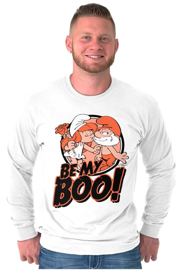 Halloween Smurfs Couple Be My Boo Long Sleeve TShirt Men Women Brisco Brands S