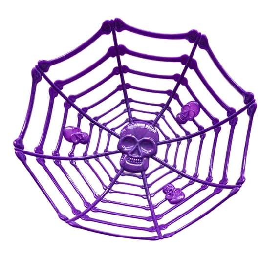 Halloween Snack Tray Basket 10.82x2.95in, Food-Grade Plastic Fruit Serving Bowl with Compartments for Party Picnic Home Storage(Purple)