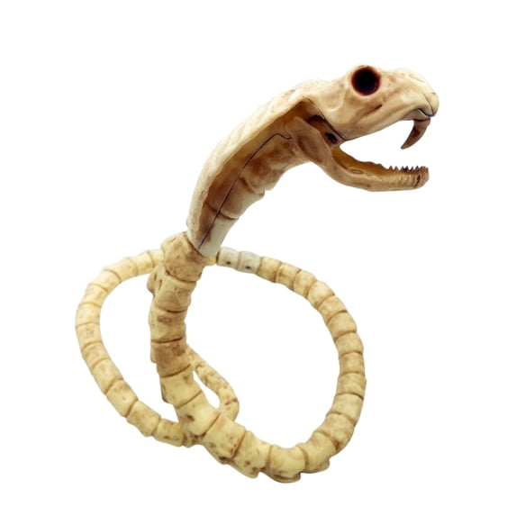 Halloween Snake Skeleton Decorations, Resin Animal Bone Model, Scary Skull Snake Decoration for Halloween Party Haunted House Cemetery Home Garden Decor