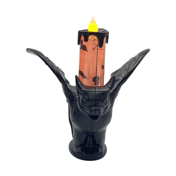 Halloween Snow Globe Candles Lights, Spooky Bat Decor Flameless Candles Lights for Mantle Haunted House Halloween Centerpiece Decor