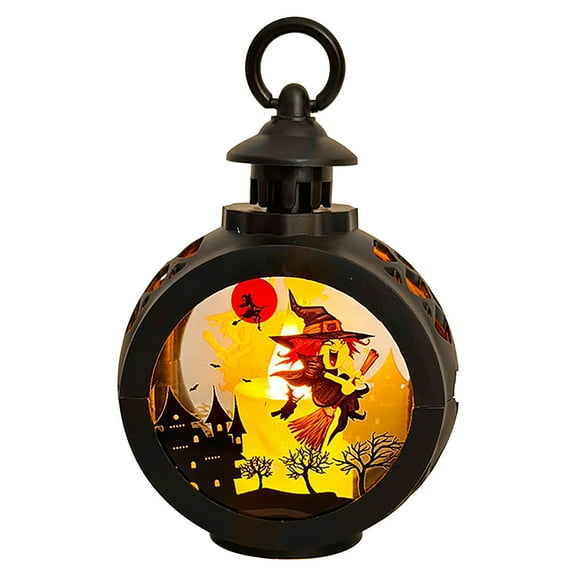 Halloween Snow Globe Lantern,Pumpkin Lantern Musical Halloween Decorations Indoor for Home Lighted Pumpkin Snowglobe with Timer Swirling Glitter,USB or Battery Operated