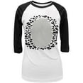 thumbnail image 1 of Halloween Snow Leopard Costume Juniors 3/4 Sleeve Raglan T Shirt White-Black LG, 1 of 2