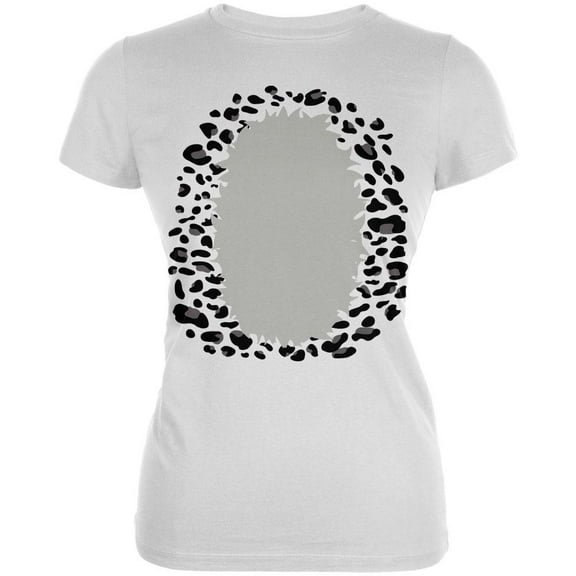 Halloween Snow Leopard Costume Juniors Soft T Shirt White X-LG
