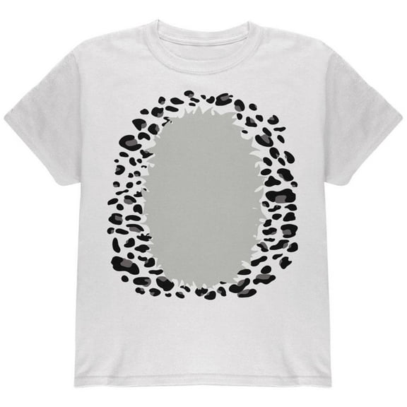 Halloween Snow Leopard Costume Youth T Shirt White YMD