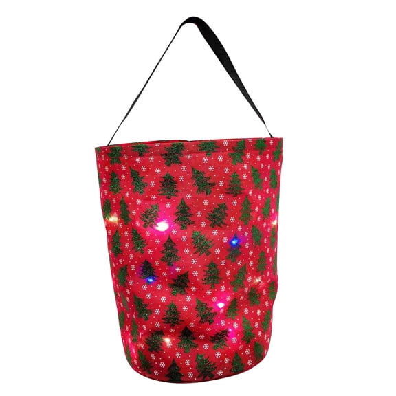 Halloween Snowman Candy Tote Bag, Christmas Treat Bucket With Handles, Reusable Candy Gift Bag, Snowflake Party Favor Bag for Kids, Holiday Candy Collection, Christmas Tree Decorations