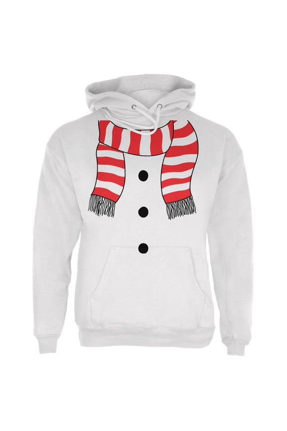 Halloween Snowman Suit Costume White Adult Hoodie - X-Large