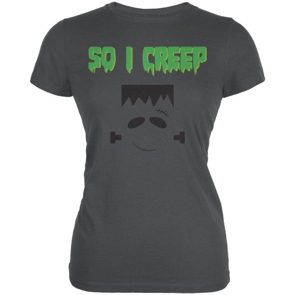 Halloween So I Creep Frankenstein Juniors Soft T Shirt