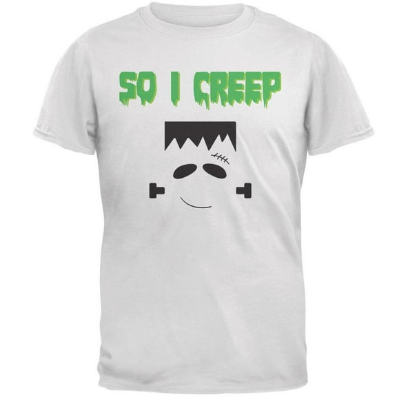 Halloween So I Creep Frankenstein Mens T Shirt White 2XL