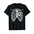 thumbnail image 1 of Halloween Soccer Skeleton Graphic Tee Fashion Football Theme T-Shirt Humorous Casual Black S-5XL, 1 of 5