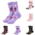 thumbnail image 1 of Halloween Socks for Men and Women Crew Funny Cute Sock Mid‑Calf Knit Mummy Ghost Pumpkin Star Jacquard Pattern Breathable Fun Festive Daily Wear Socks d One Size, 1 of 3