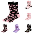 thumbnail image 1 of Halloween Socks for Men and Women Crew Funny Cute Sock Mid‑Calf Knit Mummy Ghost Pumpkin Star Jacquard Pattern Breathable Fun Festive Daily Wear Socks e One Size, 1 of 3