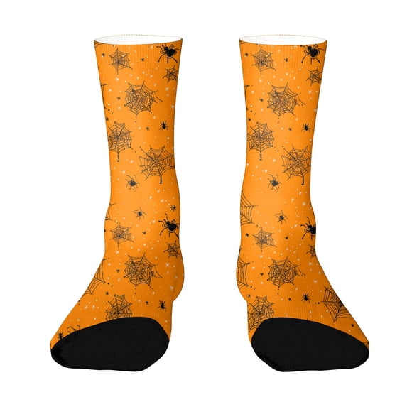 Halloween Socks Unisex Halloween Bats Pumpkins Ghosts Print Colorful Pattern Crew Socks Novelty Cute Halloween Mid Calf Socks