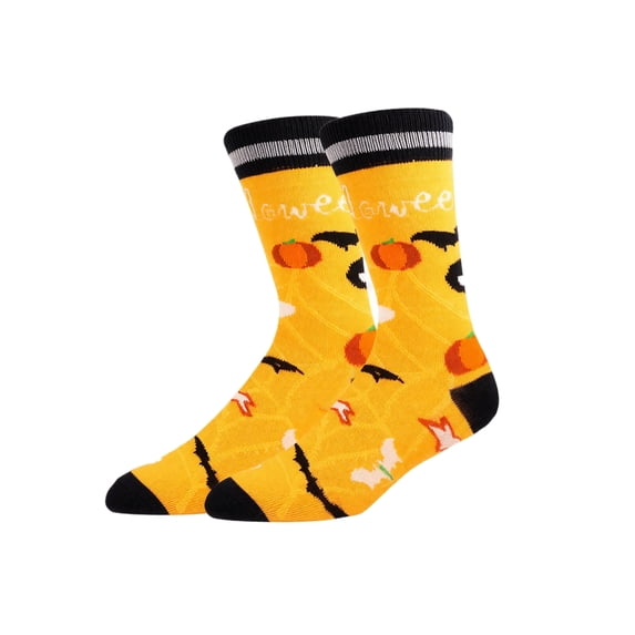 Halloween Socks for Men Women Mid Calf Warm Breathable Crew Socks with Festive Pattern, Funny Novelty Thick Knit Socks for Fall Winter Daily Wear B