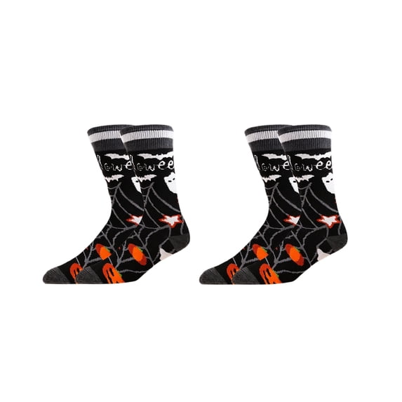 Halloween Socks for Men Women Mid Calf Warm Breathable Crew Socks with Festive Pattern, Funny Novelty Thick Knit Socks for Fall Winter Daily Wear E